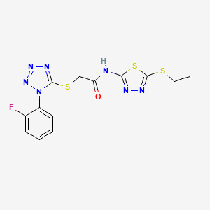 N-(5-(ethylthio)-1,3,4-thiadiazol-2-yl)-2-((1-(2-fluorophenyl)-1H-tetrazol-5-yl)thio)acetamide