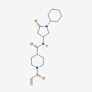 molecular formula C19H29N3O3 B2964160 N-(1-Cyclohexyl-5-oxopyrrolidin-3-yl)-1-prop-2-enoylpiperidine-4-carboxamide CAS No. 2361840-05-1