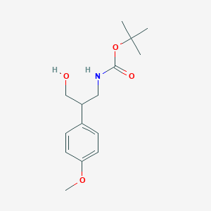 molecular formula C15H23NO4 B2964164 叔丁基 N-[3-羟基-2-(4-甲氧基苯基)丙基]氨基甲酸酯 CAS No. 1824444-97-4