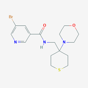 molecular formula C16H22BrN3O2S B2964165 5-Bromo-N-[(4-morpholin-4-ylthian-4-yl)methyl]pyridine-3-carboxamide CAS No. 2380167-54-2