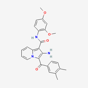 2-amino-N-(2,4-dimethoxyphenyl)-3-(3,4-dimethylbenzoyl)indolizine-1-carboxamide