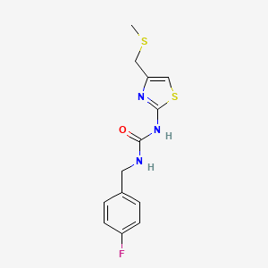 molecular formula C13H14FN3OS2 B2964173 1-(4-Fluorobenzyl)-3-(4-((methylthio)methyl)thiazol-2-yl)urea CAS No. 1207044-21-0