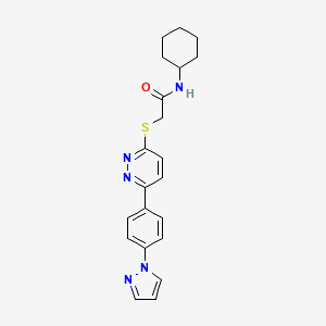 N-cyclohexyl-2-[6-(4-pyrazol-1-ylphenyl)pyridazin-3-yl]sulfanylacetamide