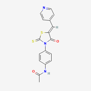 molecular formula C17H13N3O2S2 B2964191 (Z)-N-(4-(4-氧代-5-(吡啶-4-基亚甲基)-2-硫代噻唑烷-3-基)苯基)乙酰胺 CAS No. 868141-74-6