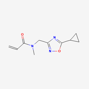 molecular formula C10H13N3O2 B2964200 N-[(5-Cyclopropyl-1,2,4-oxadiazol-3-yl)methyl]-N-methylprop-2-enamide CAS No. 2411200-57-0