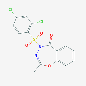 molecular formula C15H10Cl2N2O4S B2964202 4-[(2,4-二氯苯基)磺酰基]-2-甲基-1,3,4-苯并恶二氮杂卓-5(4H)-酮 CAS No. 865658-78-2