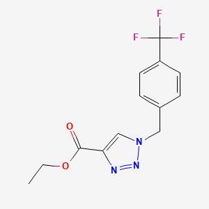 molecular formula C13H12F3N3O2 B2964204 ethyl 1-{[4-(trifluoromethyl)phenyl]methyl}-1H-1,2,3-triazole-4-carboxylate CAS No. 2098091-44-0