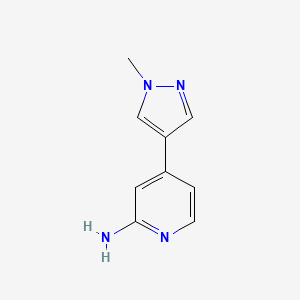 molecular formula C9H10N4 B2964205 4-(1-methyl-1H-pyrazol-4-yl)pyridin-2-amine CAS No. 1221820-73-0