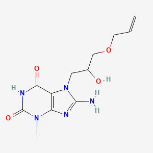 molecular formula C12H17N5O4 B2964216 7-(3-(烯丙氧基)-2-羟丙基)-8-氨基-3-甲基-1H-嘌呤-2,6(3H,7H)-二酮 CAS No. 876892-15-8
