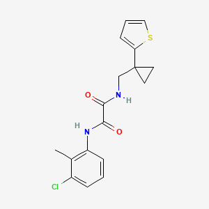 molecular formula C17H17ClN2O2S B2964224 N1-(3-氯-2-甲基苯基)-N2-((1-(噻吩-2-基)环丙基)甲基)草酰胺 CAS No. 1202981-98-3