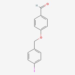 molecular formula C14H11IO2 B2964238 4-[(4-碘苄基)氧基]苯甲醛 CAS No. 443289-91-6