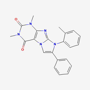 molecular formula C22H19N5O2 B2964239 1,3-dimethyl-7-phenyl-8-(o-tolyl)-1H-imidazo[2,1-f]purine-2,4(3H,8H)-dione CAS No. 377062-29-8