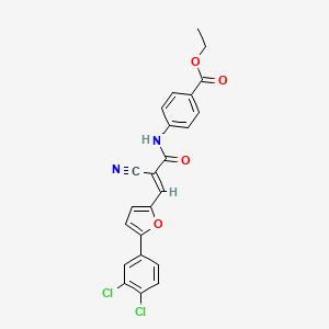 ethyl 4-[[(E)-2-cyano-3-[5-(3,4-dichlorophenyl)furan-2-yl]prop-2-enoyl]amino]benzoate