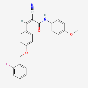 (Z)-2-Cyano-3-[4-[(2-fluorophenyl)methoxy]phenyl]-N-(4-methoxyphenyl)prop-2-enamide
