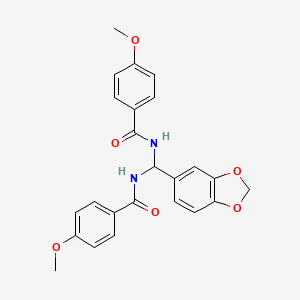N-[1,3-benzodioxol-5-yl-[(4-methoxybenzoyl)amino]methyl]-4-methoxybenzamide