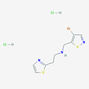 N-[(4-Bromo-1,2-thiazol-5-yl)methyl]-2-(1,3-thiazol-2-yl)ethanamine;dihydrochloride