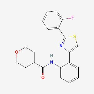 N-(2-(2-(2-fluorophenyl)thiazol-4-yl)phenyl)tetrahydro-2H-pyran-4-carboxamide