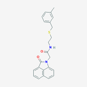 molecular formula C23H22N2O2S B296429 N-{2-[(3-methylbenzyl)sulfanyl]ethyl}-2-(2-oxobenzo[cd]indol-1(2H)-yl)acetamide 
