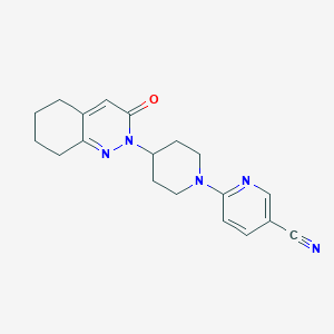 molecular formula C19H21N5O B2964299 6-[4-(3-Oxo-5,6,7,8-tetrahydrocinnolin-2-yl)piperidin-1-yl]pyridine-3-carbonitrile CAS No. 2380167-56-4