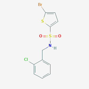 molecular formula C11H9BrClNO2S2 B296432 5-bromo-N-(2-chlorobenzyl)-2-thiophenesulfonamide 