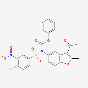 Phenyl (3-acetyl-2-methylbenzofuran-5-yl)((4-chloro-3-nitrophenyl)sulfonyl)carbamate
