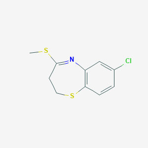 molecular formula C10H10ClNS2 B2964322 7-Chloro-2,3-dihydro-1,5-benzothiazepin-4-yl methyl sulfide CAS No. 130336-76-4