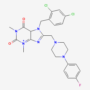 molecular formula C25H25Cl2FN6O2 B2964324 7-[(2,4-dichlorophenyl)methyl]-8-{[4-(4-fluorophenyl)piperazin-1-yl]methyl}-1,3-dimethyl-2,3,6,7-tetrahydro-1H-purine-2,6-dione CAS No. 851940-35-7