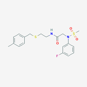 2-[3-fluoro(methylsulfonyl)anilino]-N-{2-[(4-methylbenzyl)sulfanyl]ethyl}acetamide