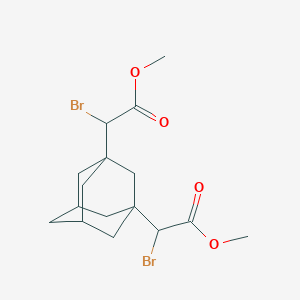 molecular formula C16H22Br2O4 B2964331 Methyl 2-bromo-2-[3-(1-bromo-2-methoxy-2-oxoethyl)-1-adamantyl]acetate CAS No. 202534-05-2