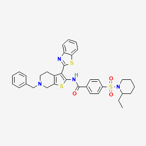 molecular formula C35H36N4O3S3 B2964337 N-(3-(benzo[d]thiazol-2-yl)-6-benzyl-4,5,6,7-tetrahydrothieno[2,3-c]pyridin-2-yl)-4-((2-ethylpiperidin-1-yl)sulfonyl)benzamide CAS No. 896680-24-3