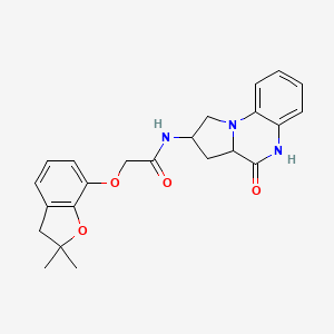 2-((2,2-dimethyl-2,3-dihydrobenzofuran-7-yl)oxy)-N-(4-oxo-1,2,3,3a,4,5-hexahydropyrrolo[1,2-a]quinoxalin-2-yl)acetamide
