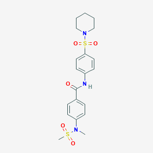 molecular formula C20H25N3O5S2 B296434 4-[methyl(methylsulfonyl)amino]-N-[4-(1-piperidinylsulfonyl)phenyl]benzamide 