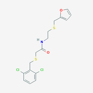 molecular formula C16H17Cl2NO2S2 B296435 2-[(2,6-dichlorobenzyl)sulfanyl]-N-{2-[(2-furylmethyl)sulfanyl]ethyl}acetamide 