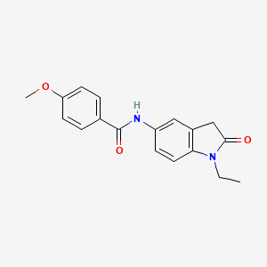 molecular formula C18H18N2O3 B2964350 N-(1-ethyl-2-oxoindolin-5-yl)-4-methoxybenzamide CAS No. 921540-03-6