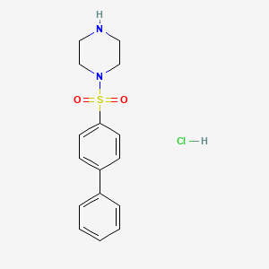 molecular formula C16H19ClN2O2S B2964355 1-(4-Phenylbenzenesulfonyl)piperazine hydrochloride CAS No. 1606092-54-9