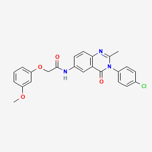 molecular formula C24H20ClN3O4 B2964363 N-(3-(4-氯苯基)-2-甲基-4-氧代-3,4-二氢喹唑啉-6-基)-2-(3-甲氧基苯氧基)乙酰胺 CAS No. 1171998-45-0