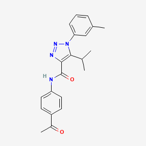 molecular formula C21H22N4O2 B2964367 N-(4-acetylphenyl)-1-(3-methylphenyl)-5-(propan-2-yl)-1H-1,2,3-triazole-4-carboxamide CAS No. 954789-97-0