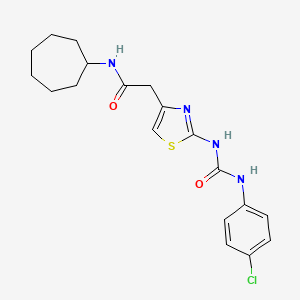 2-(2-(3-(4-chlorophenyl)ureido)thiazol-4-yl)-N-cycloheptylacetamide