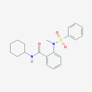 molecular formula C20H24N2O3S B296438 N-cyclohexyl-2-[methyl(phenylsulfonyl)amino]benzamide 