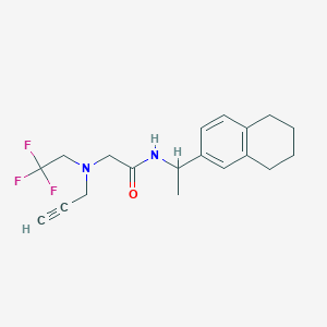 molecular formula C19H23F3N2O B2964393 2-[(prop-2-yn-1-yl)(2,2,2-trifluoroethyl)amino]-N-[1-(5,6,7,8-tetrahydronaphthalen-2-yl)ethyl]acetamide CAS No. 1445115-14-9
