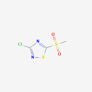 molecular formula C3H3ClN2O2S2 B2964402 3-Chloro-5-methanesulfonyl-1,2,4-thiadiazole CAS No. 10191-91-0