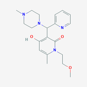 molecular formula C20H28N4O3 B2964405 4-hydroxy-1-(2-methoxyethyl)-6-methyl-3-((4-methylpiperazin-1-yl)(pyridin-2-yl)methyl)pyridin-2(1H)-one CAS No. 897735-56-7