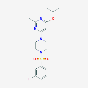 molecular formula C18H23FN4O3S B2964407 4-(4-((3-氟苯基)磺酰基)哌嗪-1-基)-6-异丙氧基-2-甲基嘧啶 CAS No. 946302-38-1