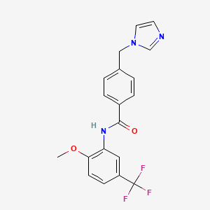 molecular formula C19H16F3N3O2 B2964414 4-((1H-imidazol-1-yl)methyl)-N-(2-methoxy-5-(trifluoromethyl)phenyl)benzamide CAS No. 1203071-85-5