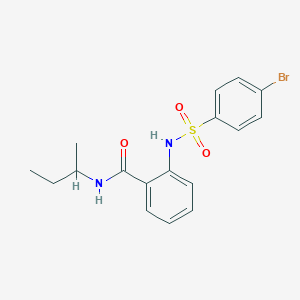 molecular formula C17H19BrN2O3S B296442 2-{[(4-bromophenyl)sulfonyl]amino}-N-(sec-butyl)benzamide 