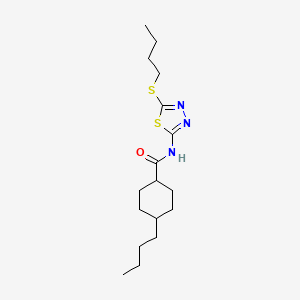 4-butyl-N-(5-(butylthio)-1,3,4-thiadiazol-2-yl)cyclohexanecarboxamide