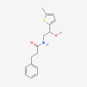 molecular formula C17H21NO2S B2964423 N-(2-甲氧基-2-(5-甲基噻吩-2-基)乙基)-3-苯基丙酰胺 CAS No. 1797875-72-9