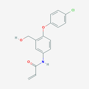 molecular formula C16H14ClNO3 B2964424 N-[4-(4-chlorophenoxy)-3-(hydroxymethyl)phenyl]prop-2-enamide CAS No. 2459725-85-8