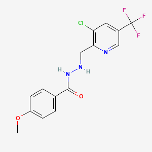 molecular formula C15H13ClF3N3O2 B2964432 N'-{[3-chloro-5-(trifluoromethyl)pyridin-2-yl]methyl}-4-methoxybenzohydrazide CAS No. 2059279-76-2