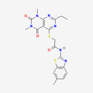 2-((2-ethyl-6,8-dimethyl-5,7-dioxo-5,6,7,8-tetrahydropyrimido[4,5-d]pyrimidin-4-yl)thio)-N-(6-methylbenzo[d]thiazol-2-yl)acetamide